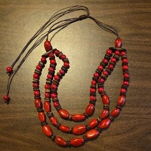 Elegant Red Beaded Necklace